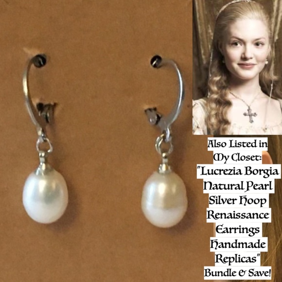 Tudors Elizabeth Real Pearls with Renaissance Cross Necklace, Handmade Replica - Picture 13 of 13